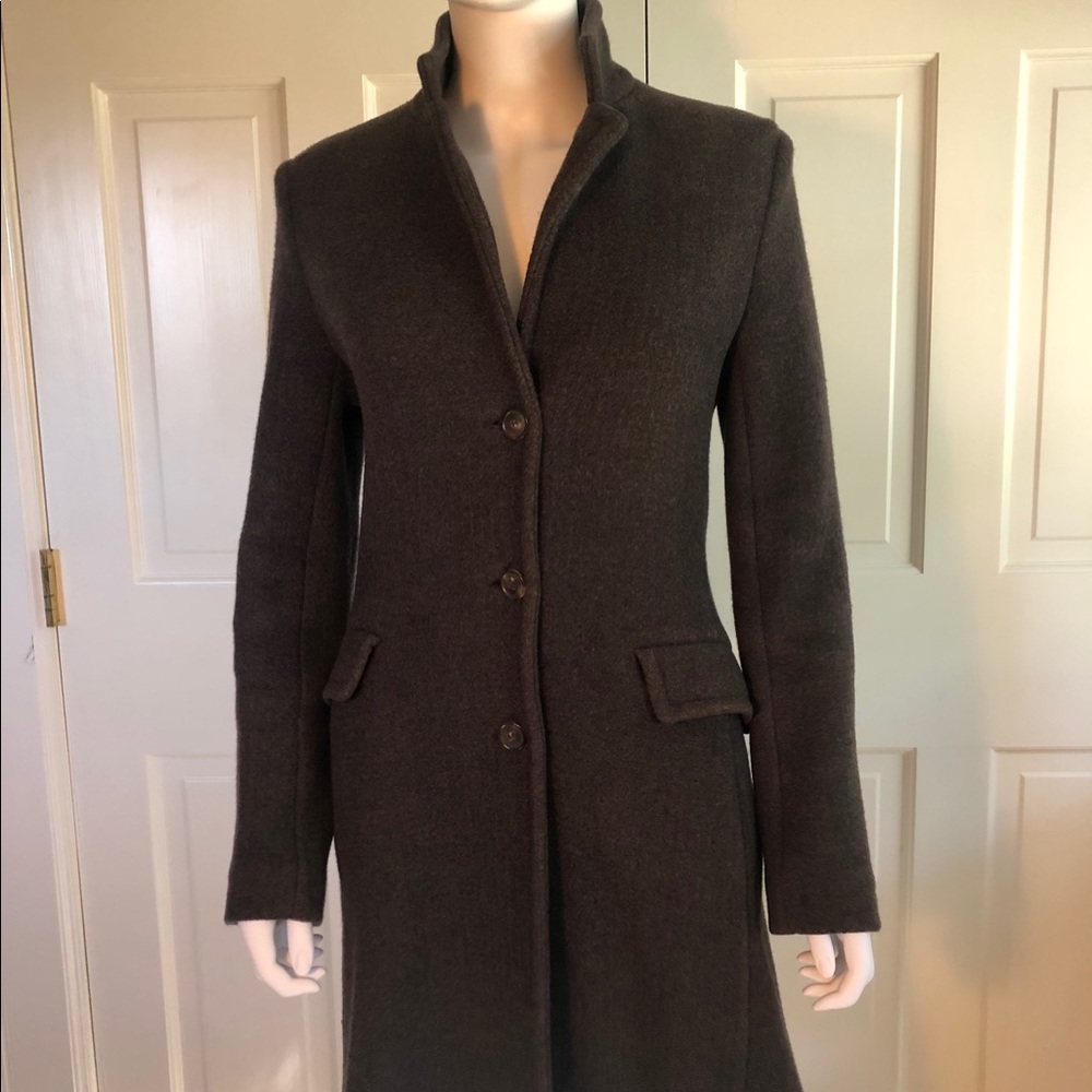 Loro Piana gray cashmere and wool blend coat